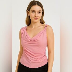 NWT • Pink Draped Sleeveless Top RW3